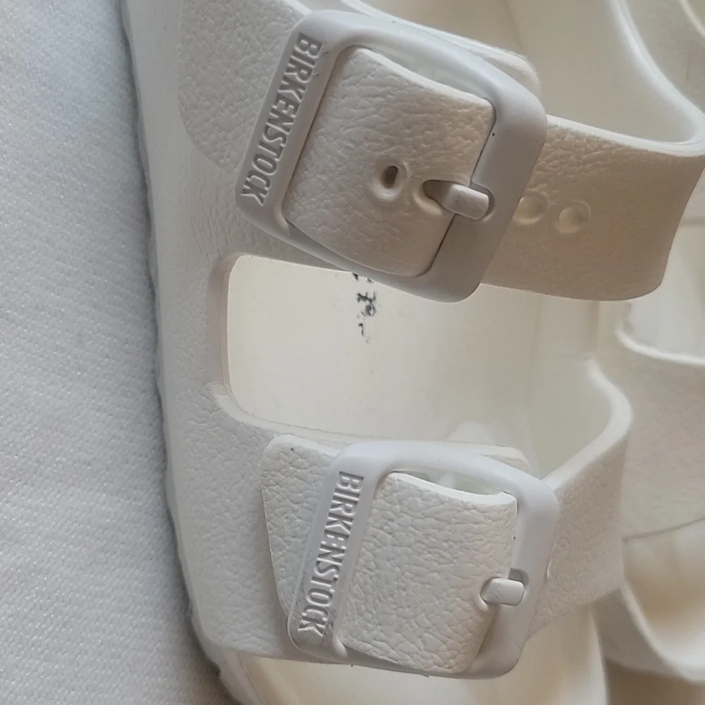 Birkenstock Kids White Double-Buckle EVA Sandals